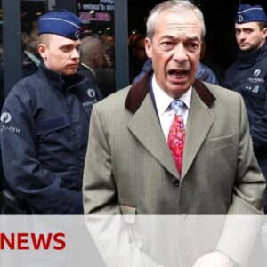 Right-wing event in Brussels told to shut down by police | BBC News