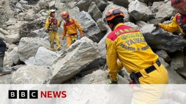 Emergency workers in Taiwan attempt to reach 600 people trapped by earthquake | BBC News