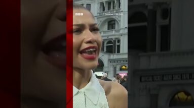 Zendaya attends UK premiere of new film Challengers in London. #Zendaya #Shorts #BBCNews