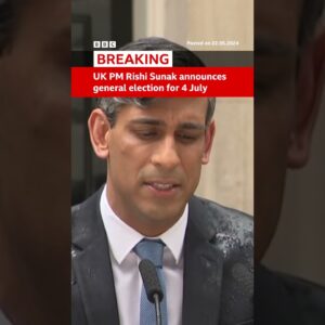 UK General Election announced by Prime Minister Rishi Sunak for 4 July #UKElection #BBCNews