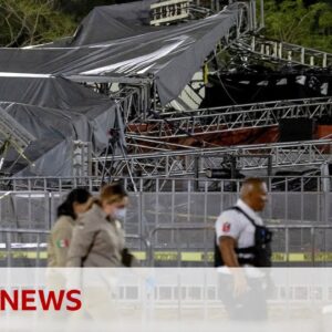 At least nine dead as stage collapses in Mexico at Jorge Alvarez Maynez rally | BBC News