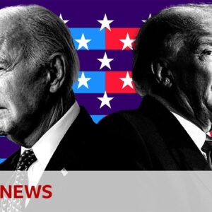 Joe Biden and Donald Trump trade barbs in first presidential debate of 2024 election | BBC News