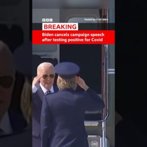 US President Joe Biden has cancelled a campaign speech after testing positive for Covid. #BBCNews
