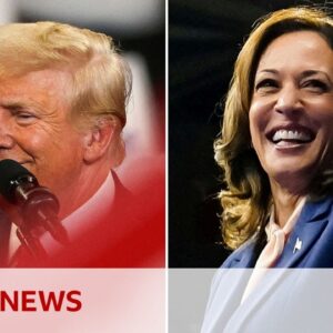 Donald Trump and Kamala Harris spar over muting debate microphones | BBC News