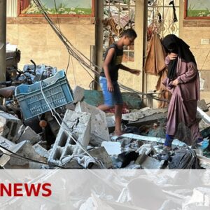 Dozens reported killed in Israeli strike on Gaza school building | BBC News