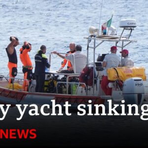 Search continues for six people missing after superyacht sinks off Sicily | BBC News