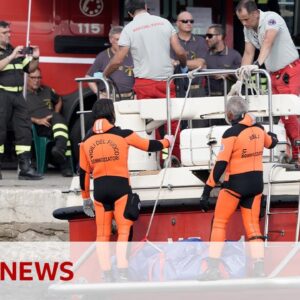 Fifth body found in Sicily yacht wreck, after four bodies brought to shore | BBC News