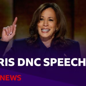 Kamala Harris accepts Democratic nomination for president on final night of DNC | BBC News