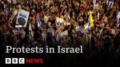 Huge protests in Israel as public demand deal to release hostages | BBC News