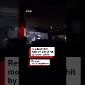 Beirut resident films fresh Israeli strikes. #Israel #Lebanon #BBCNews