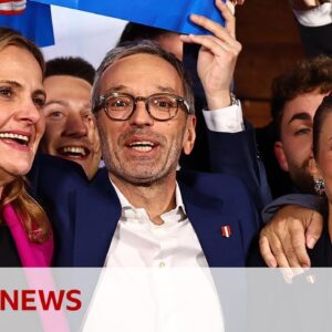 Austria's far-right Freedom Party celebrates unprecedented election win | BBC News
