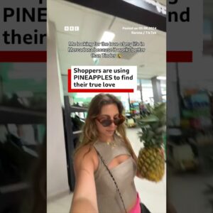 Supermarket shoppers in Spain using pineapples to find love. #Spain #Pineapple #BBCNews