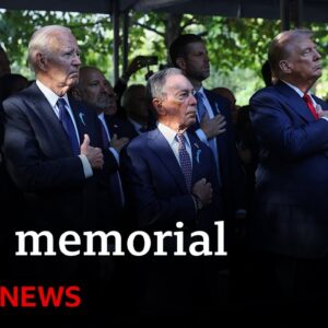 Kamala Harris and Donald Trump attend 9/11 memorial | BBC News
