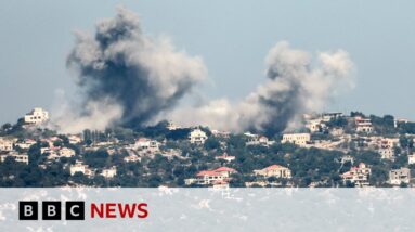 Israel carries out 'extensive' strikes in Lebanon as UK nationals told to leave | BBC News