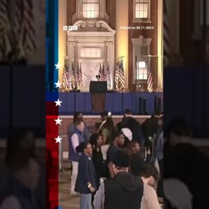 YouTube Shorts: Supporters leave Kamala Harris HQ early. #Shorts #USElection #BBCNews