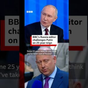 BBC's Steve Rosenberg challenges Putin on his 25 years in power in Russia. #Russia #Putin #BBCNews
