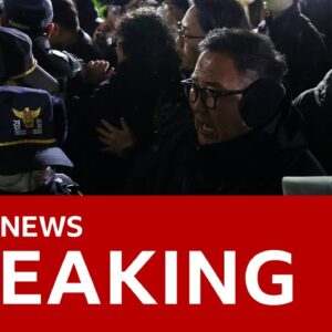 Police enforcing martial law clash with protesters in South Korea | BBC News | BBC News