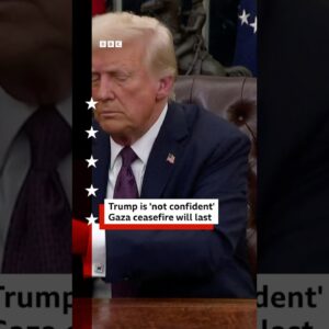 Donald Trump says he is 'not confident' the Gaza ceasefire will last. #Gaza #US #BBCNews