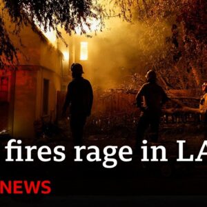 At least five wildfires raging in Los Angeles | BBC News