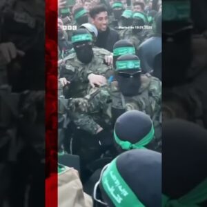 Three women were released by Hamas to the Red Cross in Gaza City. #Gaza #BBCNews