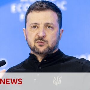 President Zelensky speaking at Davos | BBC News
