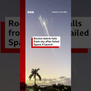 Rocket debris falls from sky after failed SpaceX launch. #SpaceX #BBCNews