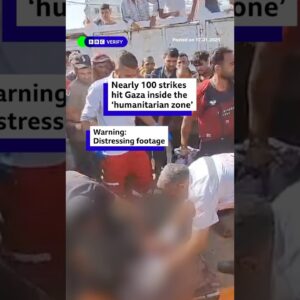 Gaza 'humanitarian zone' struck almost 100 times since May, BBC Verify finds. #BBCNews