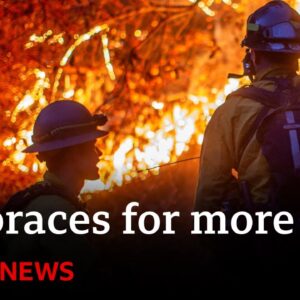 Los Angeles residents return to ruined homes as winds threaten to whip up fires again | BBC News