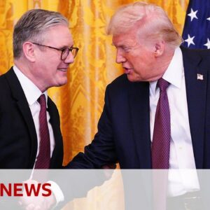 Donald Trump says he's hopeful for Ukraine peace deal after talks with UK PM | BBC News