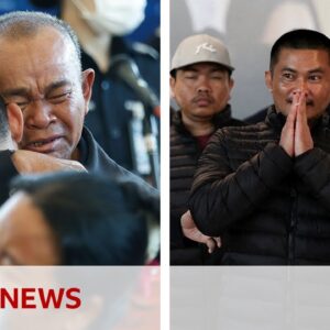 Thai hostages released by Hamas arrive home in Bangkok | BBC News
