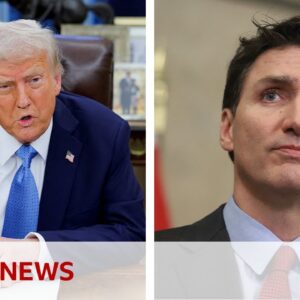 Trump agrees to pause tariffs on Canada | BBC News
