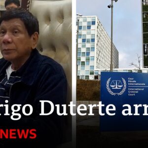 Rodrigo Duterte, former Philippines president, en route to The Hague after arrest warrant | BBC News