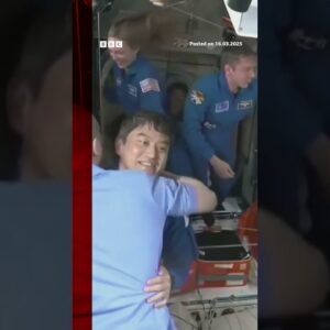 Nasa astronauts hug 'great' new crew after being stranded for nine months. #Nasa  #BBCNews