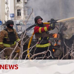 At least 31 killed in double Russian strike on Sumy | BBC News