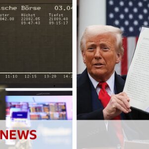 European stock markets slide at open in the wake of Trump's tariffs | BBC News
