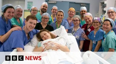 First baby born in UK to woman with transplanted womb | BBC News