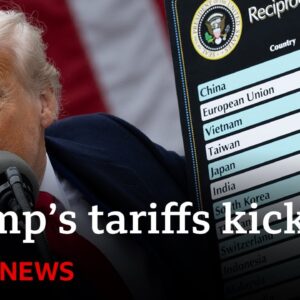 Worst week for US stocks since Covid as President Trump's tariffs kick in | BBC News