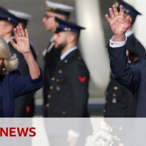 King Charles and Queen Camilla arrive in Italy for state visit | BBC News