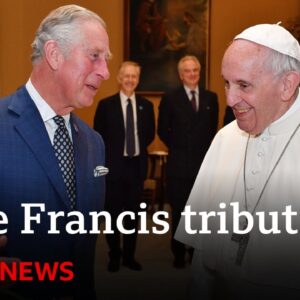 King Charles and world leaders pay tribute to Pope Francis | BBC News