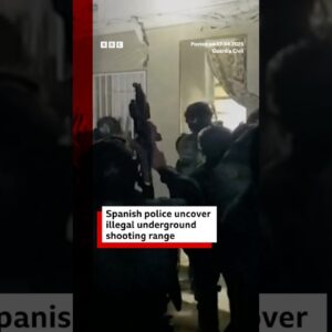 Spanish Police uncover illegal underground shooting range. #Spain #BBCNews