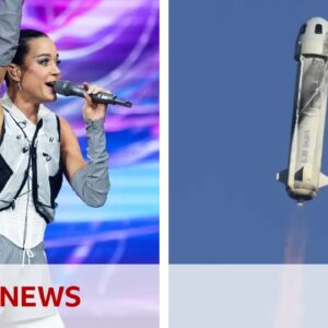 Katy Perry set for space with all-women crew on Blue Origin rocket | BBC News