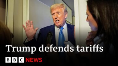 Trump defends tariffs after stock market turmoil | BBC News