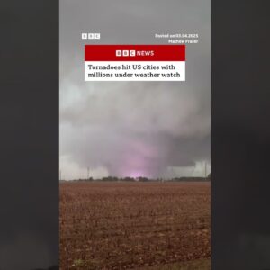 Footage shows large tornado ripping through Lake City, Arkansas. #Tornado #US #BBCNews