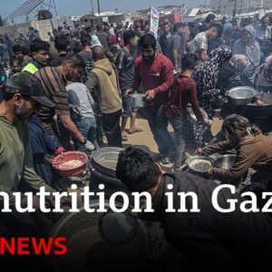 Malnutrition rises in Gaza as Israeli blockade enters third month | BBC News