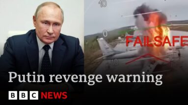 Putin will avenge destruction of Russian warplanes by Ukraine warns Donald Trump | BBC News