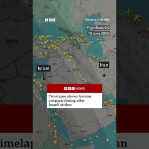 How Iran's airspace closed after Israel attacks. #Israel #Iran #BBCNews