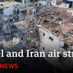 Israel and Iran exchange fire through night with blasts heard in Jerusalem and Tel Aviv | BBC News