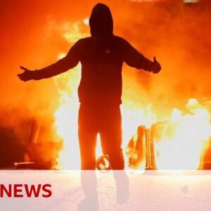 Northern Ireland leisure centre set on fire as violence erupts for third night | BBC News