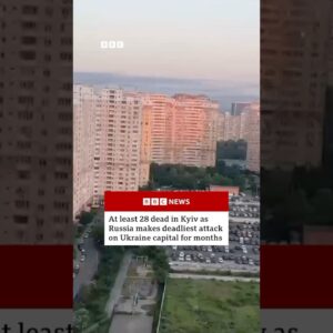 Russia launches huge overnight missile and drone attack on Kyiv. #Ukraine #Kyiv #Russia  #BBCNews