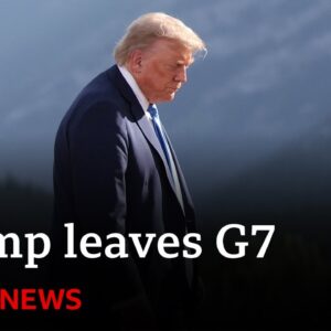 US President Donald Trump leaves G7 early | BBC News